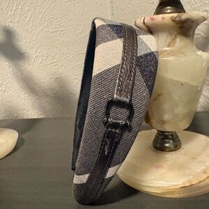 Burberry Navy and White Check Headband